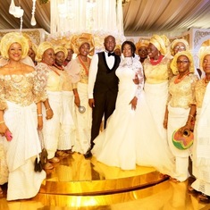 ALL President Aunty Vickie at ALL member Olufunke Ogeah's daughter's wedding with other ALL members on 1st February 2020.