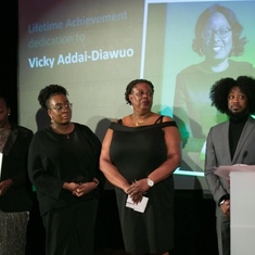 Receiving Lifetime Achievement Award by the London Borough of Hackney in Honour of Vicky 