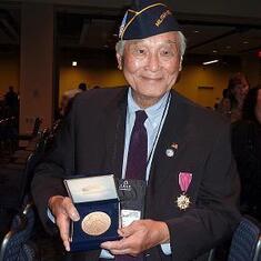 Uncle Victor with his Congressional Gold Medal on November 2, 2011