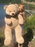 Victoria and her Tiddy bear...yes toddy. She loved how it made every person would smile at it.