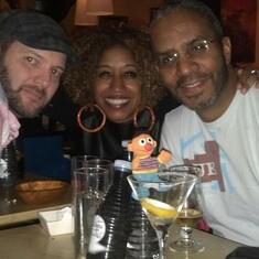 Greg Gude, V and Frank Coleman with Ernie at Cafe Madrid