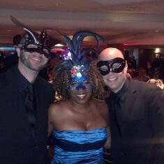 V, Greg and me at the Mayor Corey Booker's First Masquerade for benefiting the UNCF