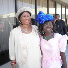 Mrs. E. Okeke and Mrs. Ikele at her Thanksgiving, Oct. 2011 at Holy Trinity Ang. Houston