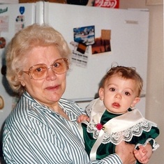 With Baby Olivia, 1994