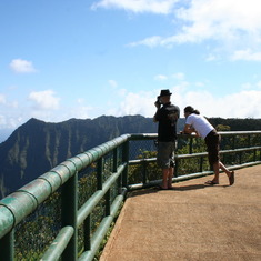 V1 and V2 admiring the birds of Kauai'i.