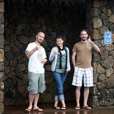 Waimea Canyon restroom, Kauaii. Sadly, that was all we got to see of it thanks to rainy weather!