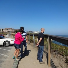 Enjoying the Santa Cruz coast. Further down the beach Vincent started talking to one of the volunteers about all the local wildlife. He was offered a pamphlet but didn't accept because he already knew all the birds and animals, what they looked like and h