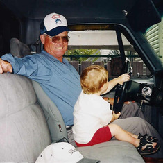 Brendan loved to sit in the truck with Papa, so that is what they did.