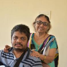 At our last trip together as a family, She is standing with her Son, Ashok Daniel
