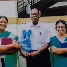 With her dear brother and sister in Christ - Jeevi Aunty and Dr. Joseph