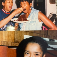 Above: 1995 - Danita in Arizona for birthday, Mom baked a 3 layer chocolate cake

Below: "Grandma with the Plait"