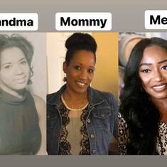 Three Beautiful Generations of Mitchell Women: Violet (my grandmother), Danita (my mom), and Myself.