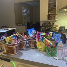 Aunt Violet’s great niece’s and nephews’ Easter baskets.