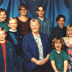 Violet with her grandchildren