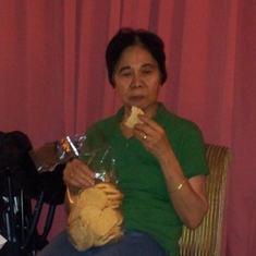 In Singapore Feb 2013, hotel room, eating kropok from Jakarta!