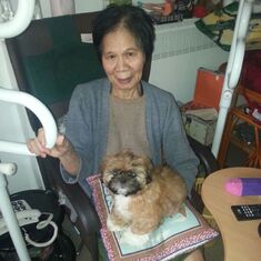 Mom with my first Shih Tzu when he was 3 months old Sept 2013