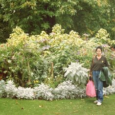 Violet in the flower garden at Greenwich Park - aged 54