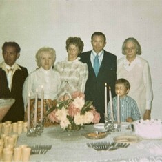 Virgil with his bride, Bonnie and their family at their wedding. 
