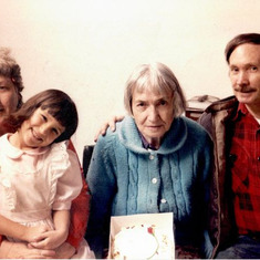 Virgil with his mother, Rosa, Mary, and grandniece, Silvia. 