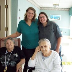 From bottom rt to left: Grandma, Noni (Francis), Top left to rt: Mom (Theresa) and me. 4 generations of love.