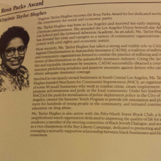 Rosa Parks Award Booklet writeup photo image and verbiage