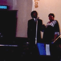 Diamond & Aunti Jo singing and brother Robert D. Taylor Jr on piano