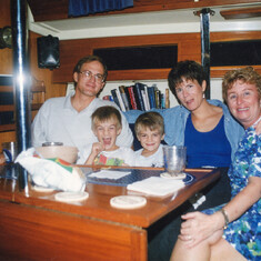 On Uncle Johnny's sailboat "Serendipity" with Aunt Betty
