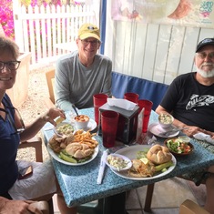 Lunch at the 7 Mile Grill, Miss Ginny, GP and Todd , June 2017