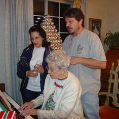 Singing Christmas songs. 2003 Cleveland