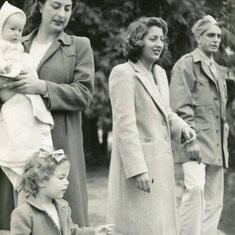 Mom, me, Jacquie, Conch, Mel - Oct. 1944