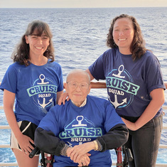 Vivian's daughters — Tori & Becca — join their grandfather on a 2022 cruise.