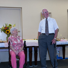 Speaking at Charlotte's 90th birthday, St Andrew's Port Credit, 2011-08