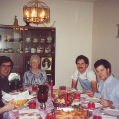 Cheryl, Kevin, Charlotte, Peter F., and Peter D. with Jim ca. 1990