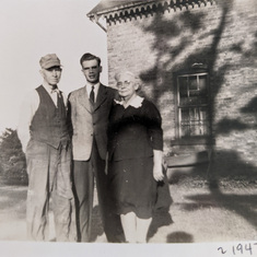 Jim with parents, Charles and Effie ~1947.