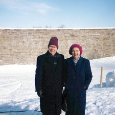 Jim with Norma by the walls of Old Québec, 1986