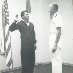 Wally being sworn in the Navy 1
