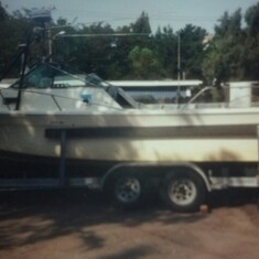 Side view of "Salmon Patty" this was his boat for commercial fishing