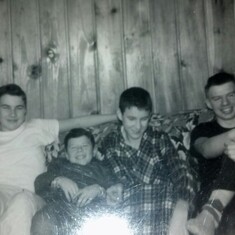 This was taken some where about 1957 or 58, Wally on far right, cousin John, then our little brother Roger, and then Bob Teed, in Clarkston, Washington