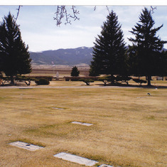 Sunset Memorial Park, Butte, Montana where our mother and grandmother are buried and Wally's tree has been planted