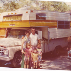 Wally and Margy camping with the kids, LeAnne, Eric and Jay..