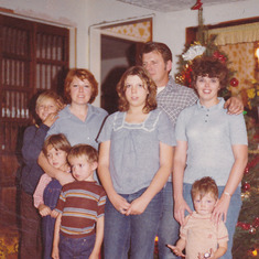 A family picture at Xmas,1976 with Wally, wife at that time, Margy, their beautiful children, Eric, Jay and LeAnne, also in the picture, far left is our sister, with her beautiful children, in front daughter, Yvonne and at Jan's side her son John.