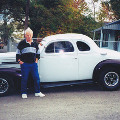 Wally and his Olds Coupe 1937 or 1938, n Lewiston, Idaho