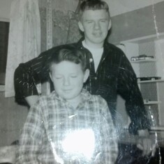 Wally and Roger in the late "50's" in Lewiston Idaho..They always looked out for each other, even way back then....