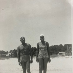With wife ‘Cille, Family Club beach trip to Money Bayou, FL, ca. 1960