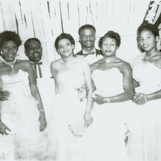 With wife “Cille and ladies of Les Vingt Civic Club ca. 1950s