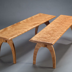 pair of maple benches 2. Made by Walt with Wendy