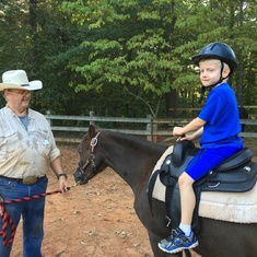 2016 - pony ride with 2nd oldest grandson at High Meadows School