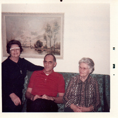 Dad, Granny, and (sister)Lorraine, Dad said this was "in Chicago about the time we moved there".