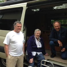May 2017, Walter and David checked out our new Sportmobile. Walter persevered and climbed into the van. He thought the seats were very comfortable and settled in.