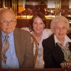 Grandma and Grandpa, graduation dinner